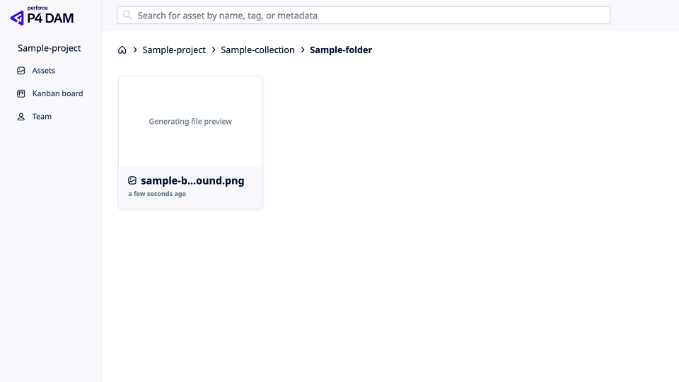 After: redesigned P4 DAM breadcrumb navigation