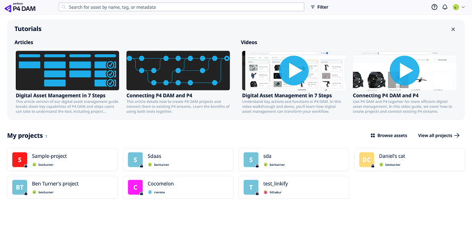 Before: previous P4 DAM dashboard